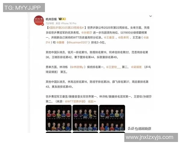 乒乓球耐力实力榜单权威发布揭示运动员真实竞技状态与潜力